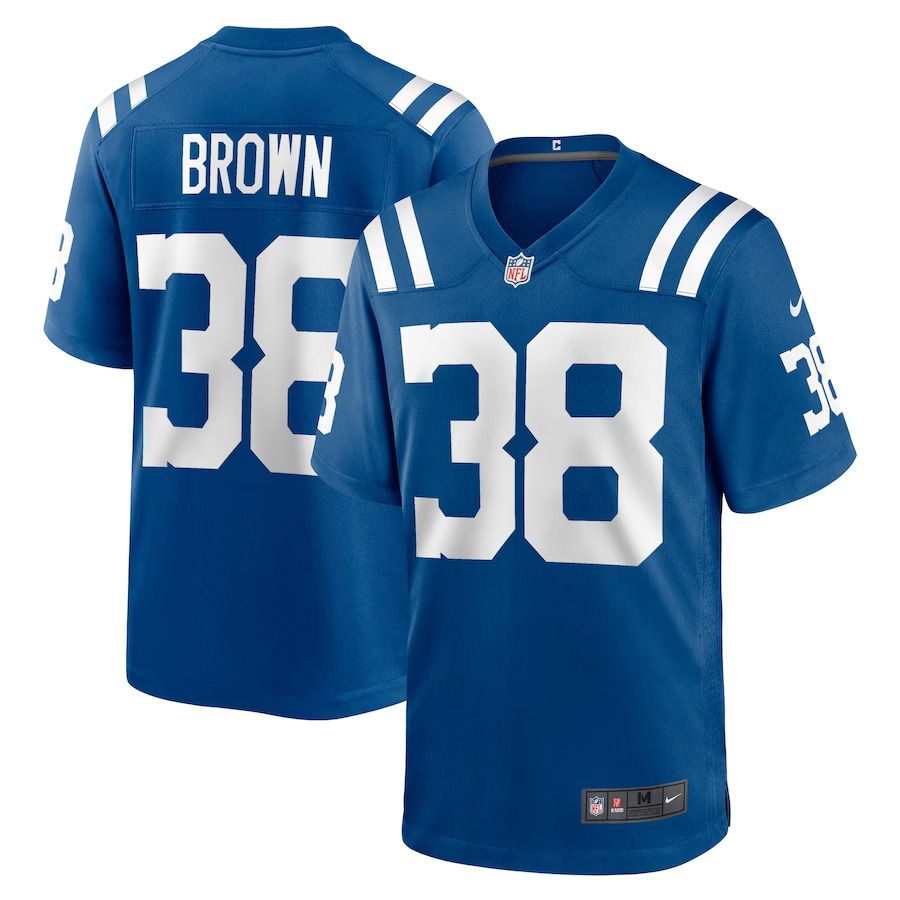 Men Indianapolis Colts 38 Tony Brown Nike Royal Player Game NFL Jersey